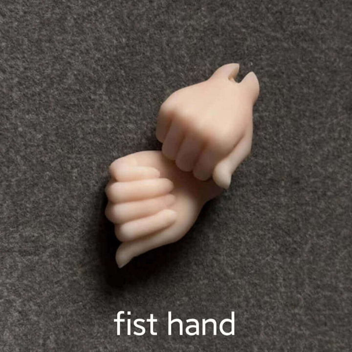 BJD doll with fist hand pose from Mdoll School G01, showcasing detailed hand sculpting