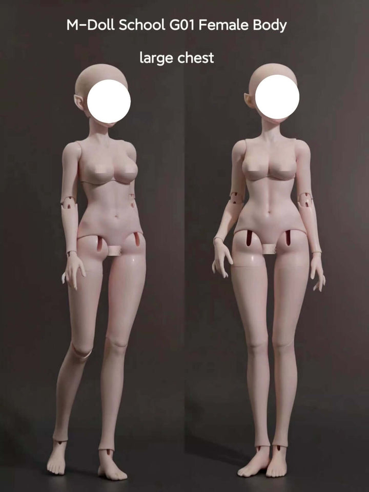 KiKi BJD doll with sml body, displaying complete body sculpt and head with raw resin finish