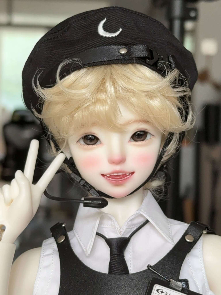 Muhan’s Puppy BJD doll, showcasing resin body, detailed outfit, and painted faceup